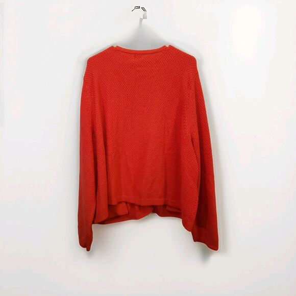 A New Day NWT 3X Red Ribbed Cuff Gold Button-Front Cardigan Sweater - Picture 8 of 11